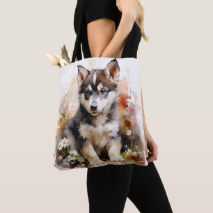 Niedliche sibirische Husky-Welpentasche Tasche