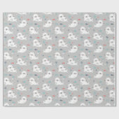 Niedliche Siegel auf hellgrau Geschenkpapier (Flach)
