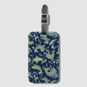 Niedliche Siegel Deep Blue Gepäckmarke Gepäckanhänger (Vorderseite Vertikal)