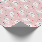 Niedliche Siegel in hellrosa Geschenkpapier (Ecke)