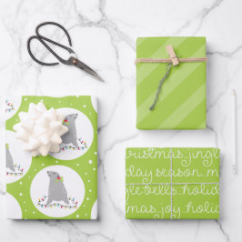 Niedliche Siegel Weihnachtswrapping Paper Sheets Geschenkpapier Set