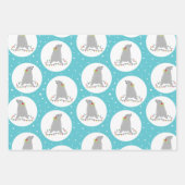 Niedliche Siegel Weihnachtswrapping Paper Sheets Geschenkpapier Set (Vorderseite)