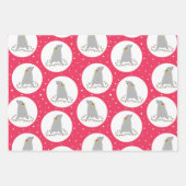 Niedliche Siegel Weihnachtswrapping Paper Sheets Geschenkpapier Set (Vorderseite)