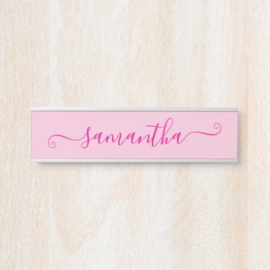 Niedliche Signatur in Hot Pink Türschild (Vorderseite )