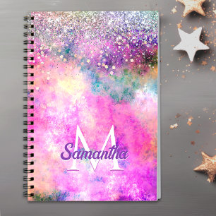 Niedliche Silber-Imitate Glitzer-Monogramm Notizblock