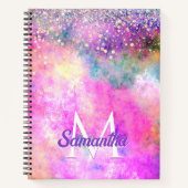 Niedliche Silber-Imitate Glitzer-Monogramm Notizblock (Vorderseite)