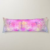 Niedliche Silber-Imitate Glitzer-Monogramm Seitenschläferkissen (Vorderseite)