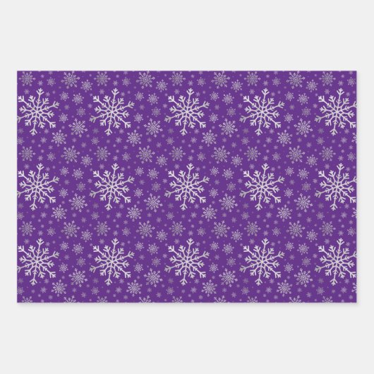 Niedliche Silbergraue Weihnachtsschneeflocken im L Geschenkpapier Set (Vorderseite 3)