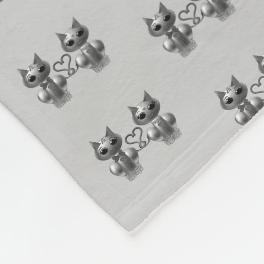 Niedliche Silberkatzen Fleecedecke (Ecke)