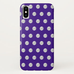 Niedliche Silberpolka-Punkte auf Indigoblau Case-Mate iPhone Hülle