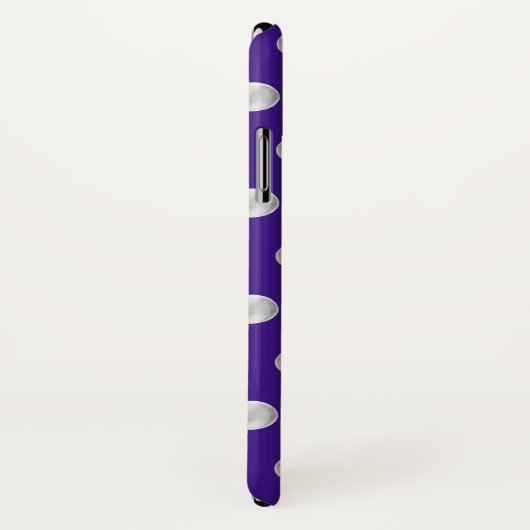 Niedliche Silberpolka-Punkte auf Indigoblau Case-Mate iPhone Hülle (Hinten/Rechts)