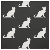 Niedliche Silhouette aus schwarzem und weißem Katz Stoff (Muster)