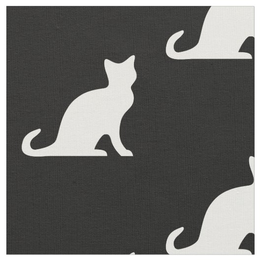 Niedliche Silhouette aus schwarzem und weißem Katz Stoff (Nahaufnahme)