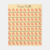 Niedliche Silhouette, Happy Dance Elfenbein und Ro Fleecedecke (Vorderseite)