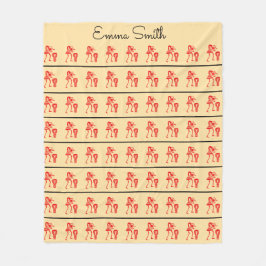 Niedliche Silhouette, Happy Dance Elfenbein und Ro Fleecedecke