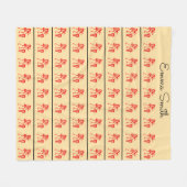 Niedliche Silhouette, Happy Dance Elfenbein und Ro Fleecedecke (Vorderseite (Horizontal))