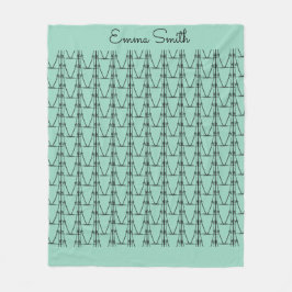 Niedliche Silhouette Kokospalmen Muster Soft Blue Fleecedecke