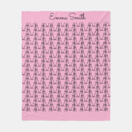 Niedliche Silhouette Kokospalmen Muster Soft Pink Fleecedecke