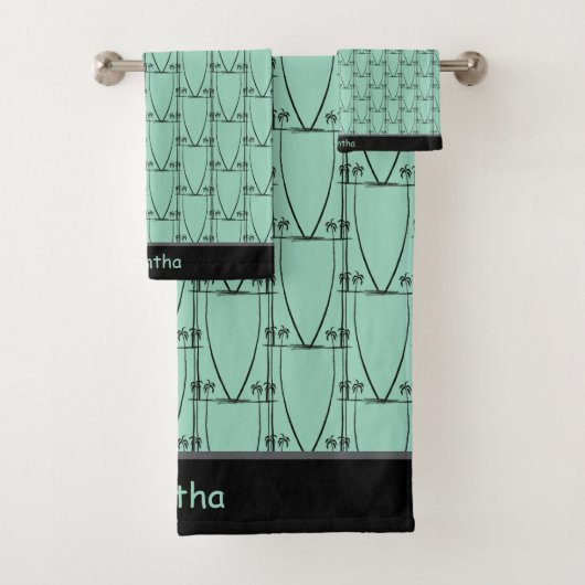 Niedliche Silhouette, modern rosa Badhandtuch Set (Insitu)