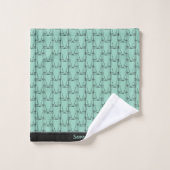 Niedliche Silhouette, modern rosa Badhandtuch Set (Waschlappen)