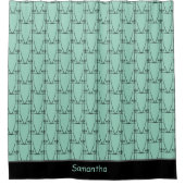 Niedliche Silhouette, modern rosa Duschvorhang (Vorderseite)