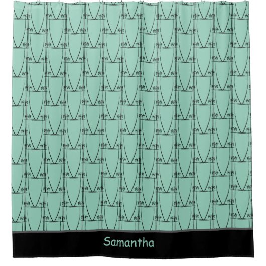 Niedliche Silhouette, modern rosa Duschvorhang (Vorderseite)