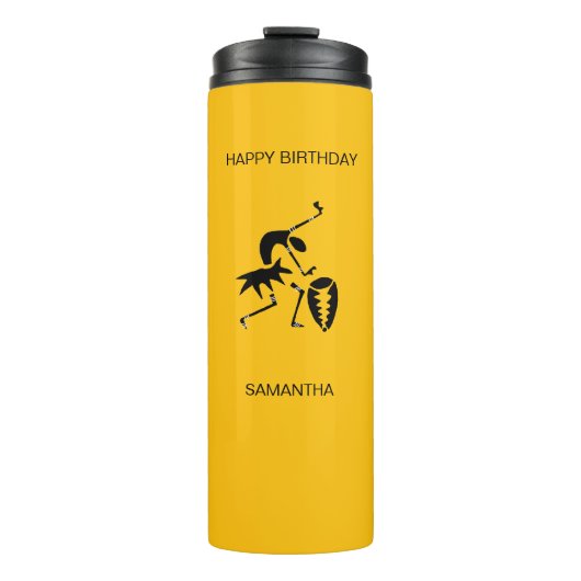 Niedliche Silhouette-Tänzerin der afrikanischen Ku Thermosbecher (Vorderseite)