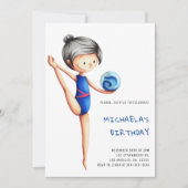 Niedliche Simple Girl Gymnastik Geburtstagsparty Einladung (Vorderseite)