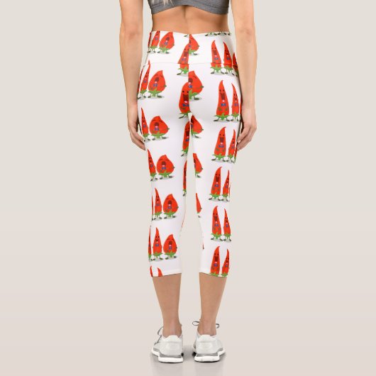 Niedliche Singen Chili Paprikaschoten Cartoon Illu Capri Leggings (Rückseite)