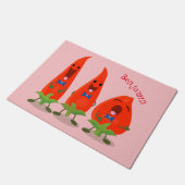 Niedliche Singen Chili Paprikaschoten Cartoon Illu Fußmatte (Schrägansicht)