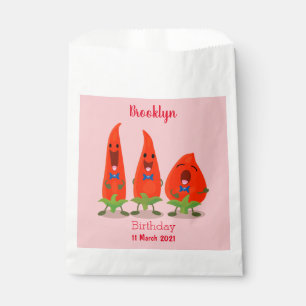 Niedliche Singen Chili Paprikaschoten Cartoon Illu Geschenktütchen