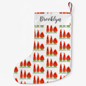 Niedliche Singen Chili Paprikaschoten Cartoon Illu Kleiner Weihnachtsstrumpf (Rückseite)