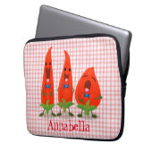 Niedliche Singen Chili Paprikaschoten Cartoon Illu Laptopschutzhülle (Vorderseite Links)