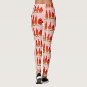 Niedliche Singen Chili Paprikaschoten Cartoon Illu Leggings (Rückseite)