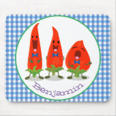 Niedliche Singen Chili Paprikaschoten Cartoon Illu Mousepad (Vorne)