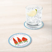 Niedliche Singen Chili Paprikaschoten Cartoon Illu Runder Pappuntersetzer (Vor Ort)