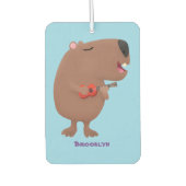 Niedliche singende Capybara ukulele Cartoon Illust Autolufterfrischer (Vorderseite)