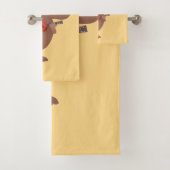 Niedliche singende Capybara ukulele Cartoon Illust Badhandtuch Set (Insitu)