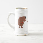 Niedliche singende Capybara ukulele Cartoon Illust Bierglas (Links)