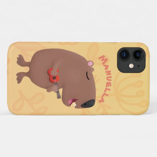 Niedliche singende Capybara ukulele Cartoon Illust Case-Mate iPhone Hülle (Rückseite (Horizontal))