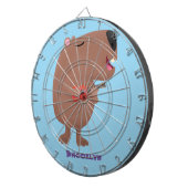 Niedliche singende Capybara ukulele Cartoon Illust Dartscheibe (Vorderseite rechts)