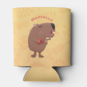 Niedliche singende Capybara ukulele Cartoon Illust Dosenkühler (Rückseite)