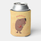 Niedliche singende Capybara ukulele Cartoon Illust Dosenkühler (Kanne Rückseite)