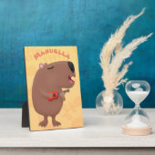 Niedliche singende Capybara ukulele Cartoon Illust Fotoplatte (Seite)