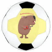 Niedliche singende Capybara ukulele Cartoon Illust Fußball (Vorderseite)