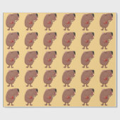 Niedliche singende Capybara ukulele Cartoon Illust Geschenkpapier (Flach)