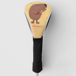 Niedliche singende Capybara ukulele Cartoon Illust Golf Headcover