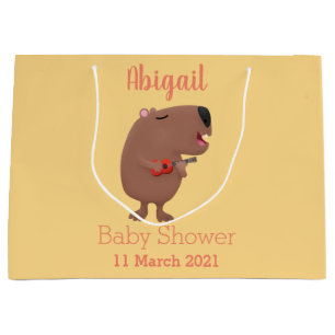 Niedliche singende Capybara ukulele Cartoon Illust Große Geschenktüte