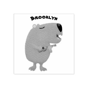 Niedliche singende Capybara ukulele Cartoon Illust Gummistempel