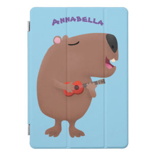 Niedliche singende Capybara ukulele Cartoon Illust iPad Pro Cover